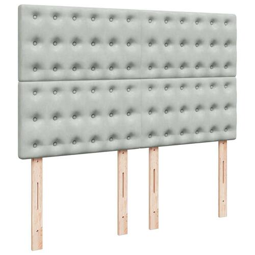 Osmannisk sengeramme med madrasser 140x200 cm fløjl lysegrå