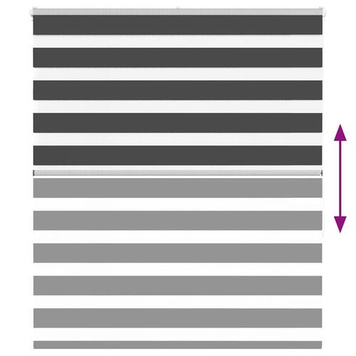Zebragardin sort 135x150 cm stofbredde 130,9 cm polyester