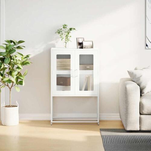 Højskab 68x39x107 cm stål hvid