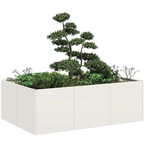 Plantekasse 120x80x40 cm stål hvid