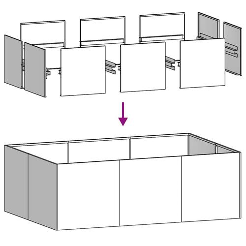 Plantekasse 120x80x40 cm stål hvid