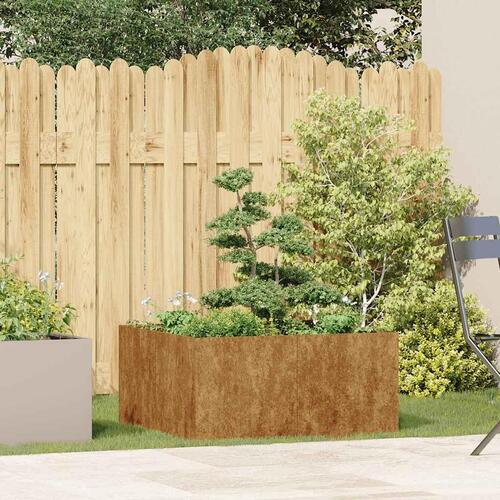 Plantekasse rustfarvet 80x80x40 cm forvitringsstål