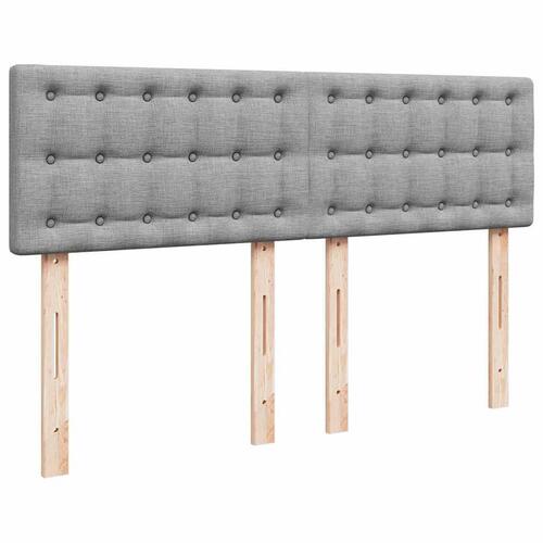Ottoman seng med madras 140x190 cm stof lysegrå