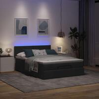 Ottoman seng med madras 140x190 cm stof sort