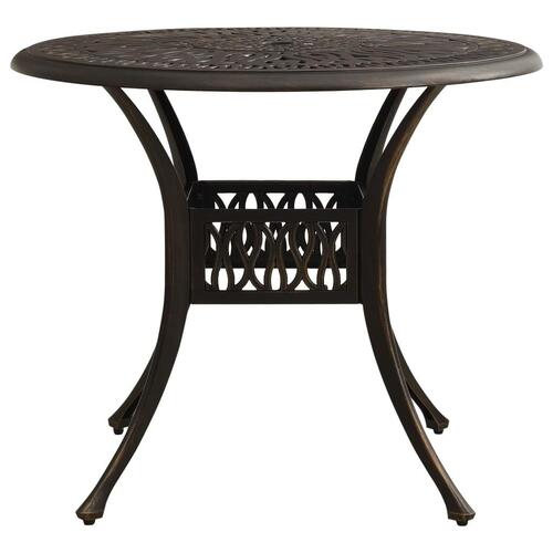 Havebord 90x90x74 cm støbt aluminium bronzefarvet