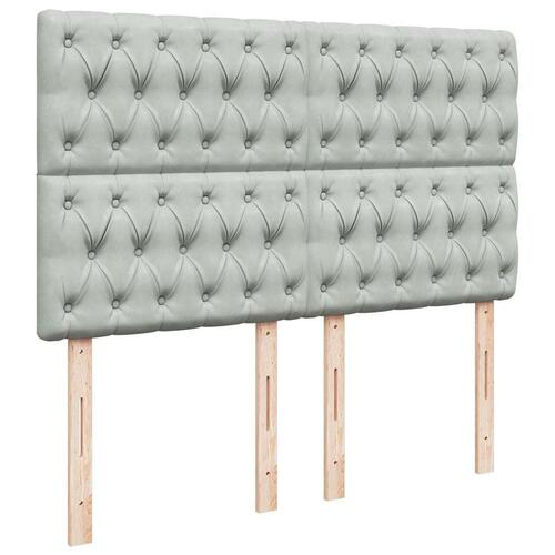Osmannisk sengeramme med madrasser 140x200 cm fløjl lysegrå