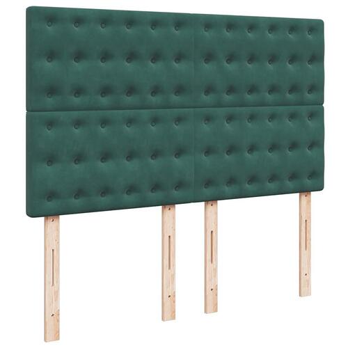 Osmannisk sengeramme med madrasser 140x200 cm fløjl mørkegrøn