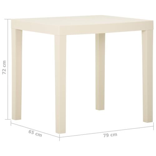 Havebord 79x65x72 cm plastik hvid