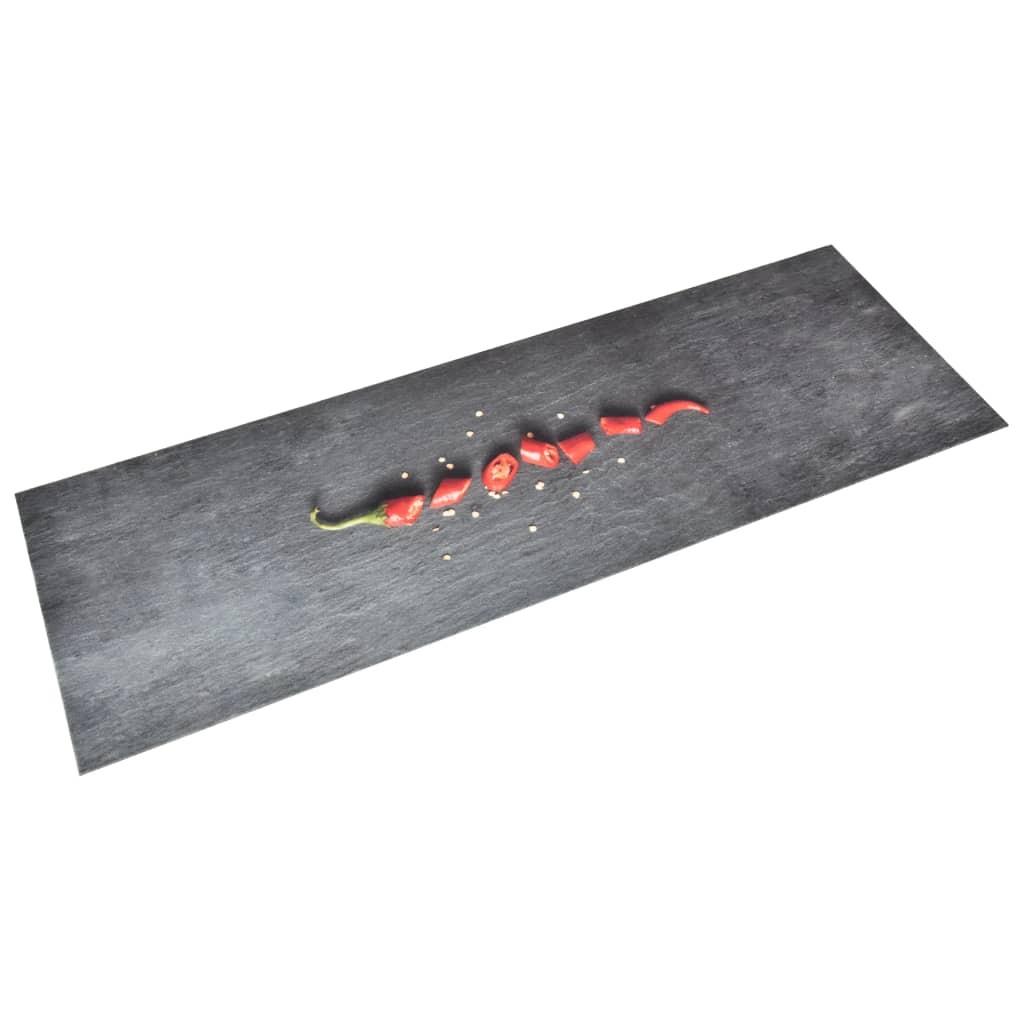 Køkkenmåtte 60x180 cm vaskbar chilitryk