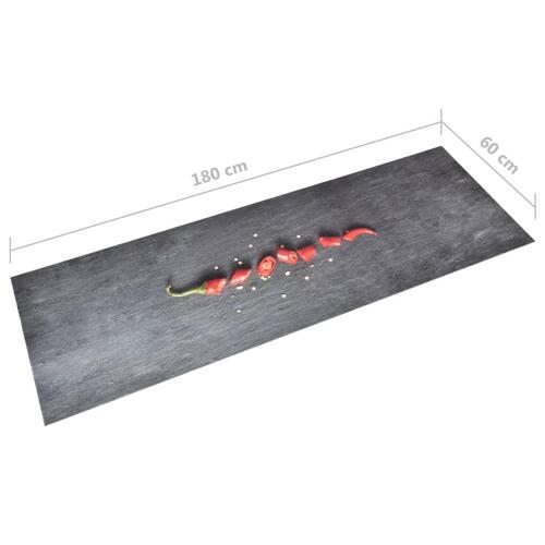 Køkkenmåtte 60x180 cm vaskbar chilitryk