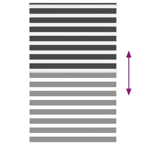 Zebragardin sort 145x200 cm stofbredde 140,9 cm polyester