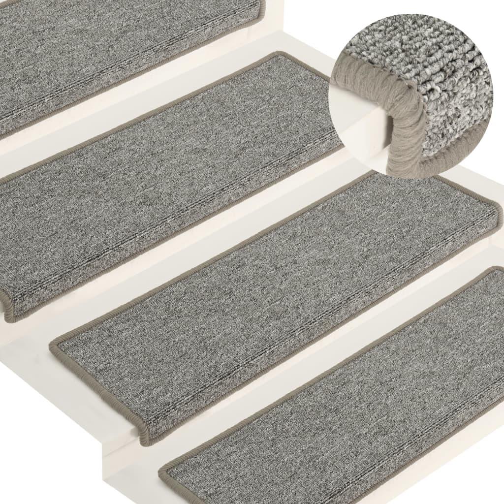 Trappemåtter 15 stk. 65x21x4 cm hvid og grå