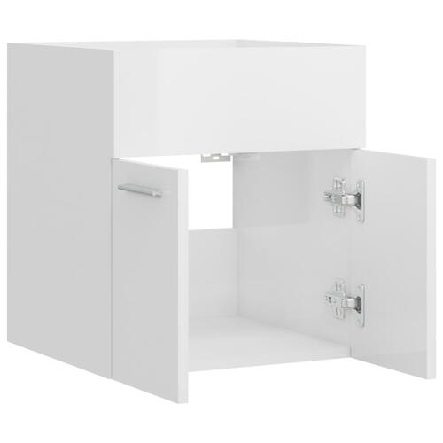 Skab til håndvask 41x38,5x46 cm konstrueret træ hvid højglans