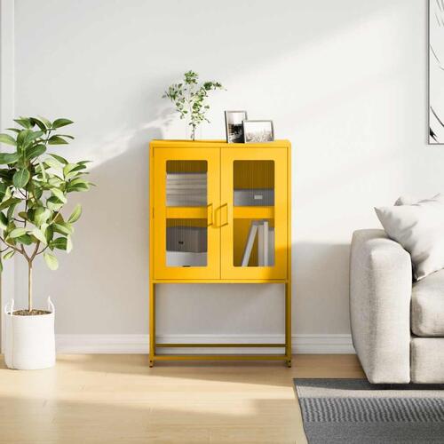 Højskab 68x39x107 cm stål sennepsgul