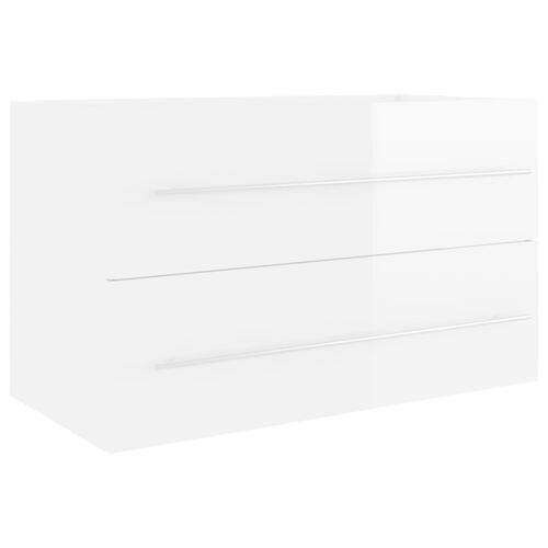 Skab til håndvask 80x38,5x48 cm konstrueret træ hvid højglans