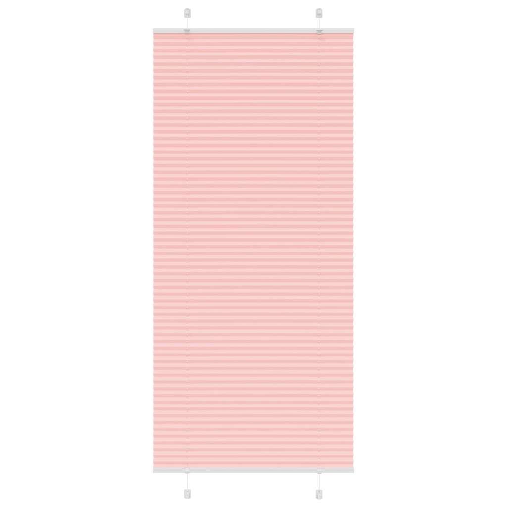 Plisségardin Lyserød 85x200 cm Stofbredde 84,4 cm Polyester