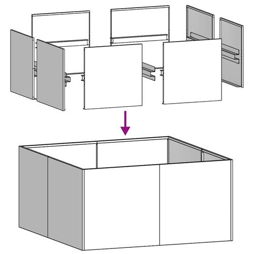 Plantekasse 80x80x40 cm galvaniseret stål