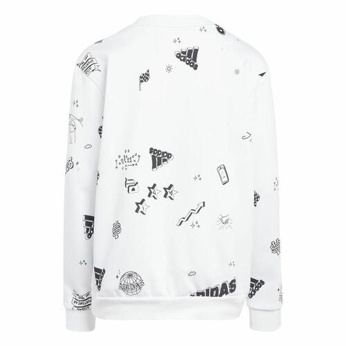 Sweatshirt uden hætte til piger Adidas Jg Bluv Q3Sweat Hvid 13-14 år