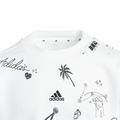 Sweatshirt uden hætte til piger Adidas Jg Bluv Q3Sweat Hvid 13-14 år