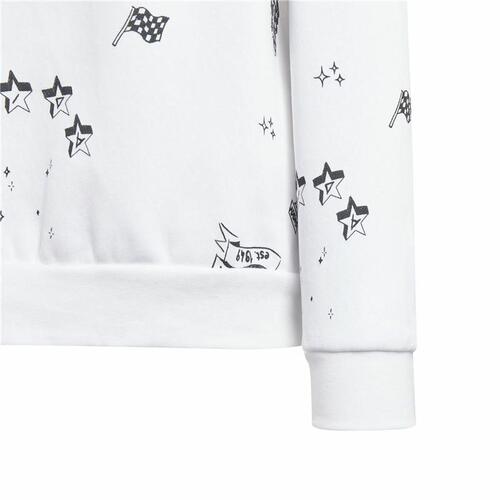 Sweatshirt uden hætte til piger Adidas Jg Bluv Q3Sweat Hvid 13-14 år