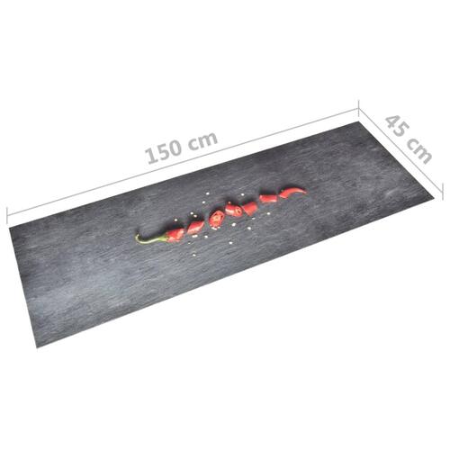 Køkkenmåtte 45x150 cm vaskbar chilitryk