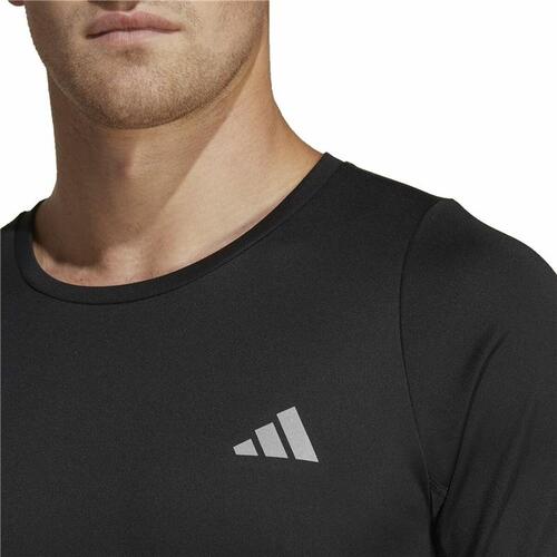 Kortærmet T-shirt til Mænd Adidas Run Icons 3S T Sort S