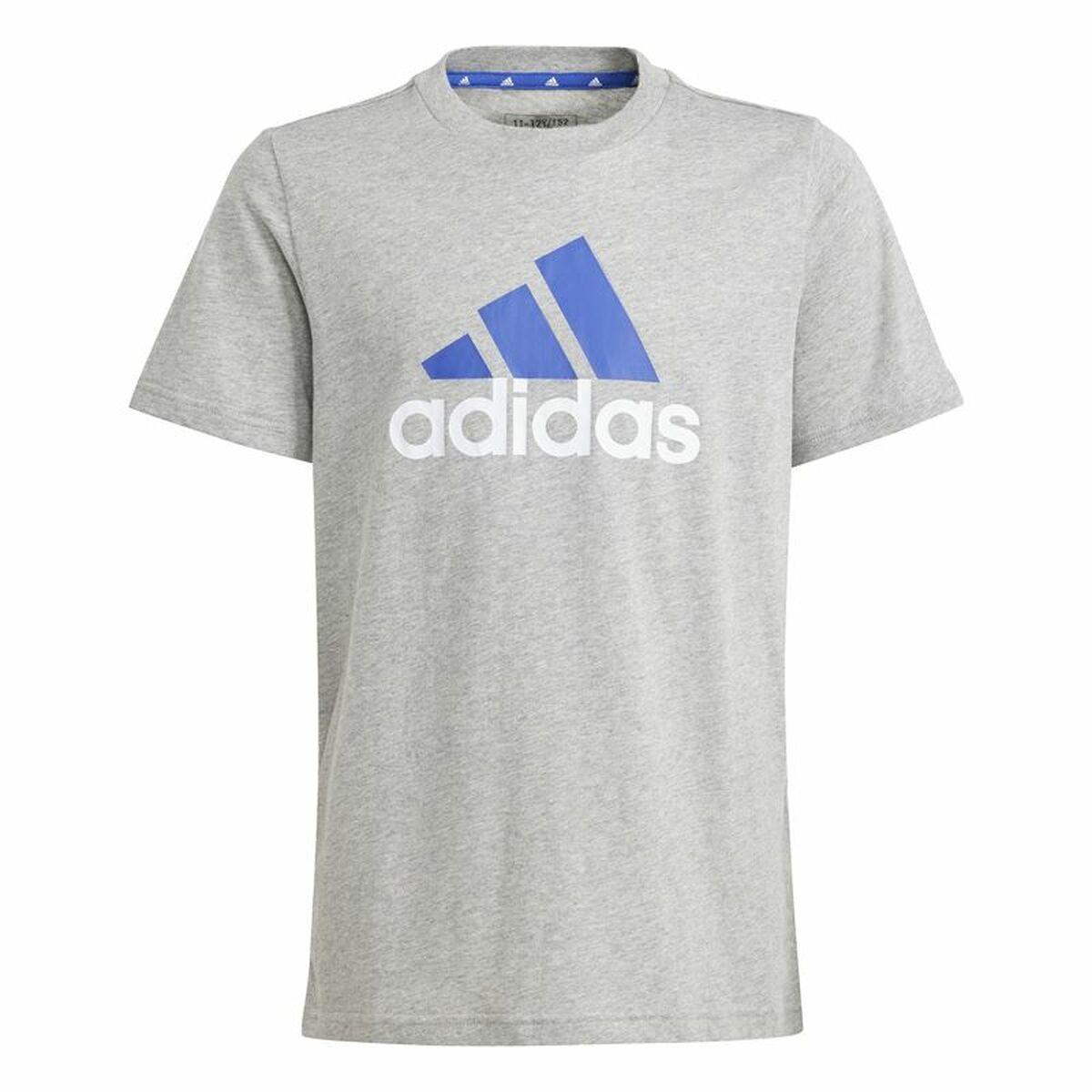 Kortærmet T-shirt til Børn Adidas Essentials Big Logo Grå 7-8 år