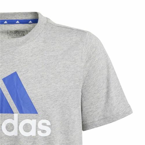 Kortærmet T-shirt til Børn Adidas Essentials Big Logo Grå 7-8 år