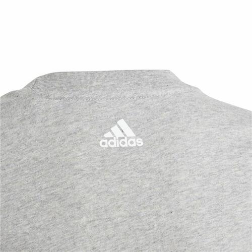 Kortærmet T-shirt til Børn Adidas Essentials Big Logo Grå 7-8 år