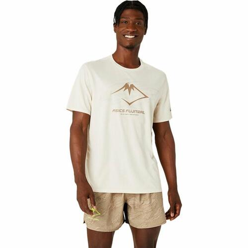 Kortærmet T-shirt Asics Fujitrail Logo Ss Top Beige M