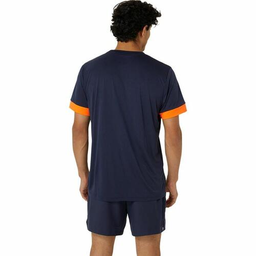Kortærmet Sport T-shirt Asics Court Ss Top Blå Marineblå Tovtrækning M