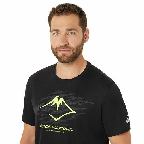Kortærmet T-shirt til Mænd Asics Fujitrail Logo Ss Top Sort L