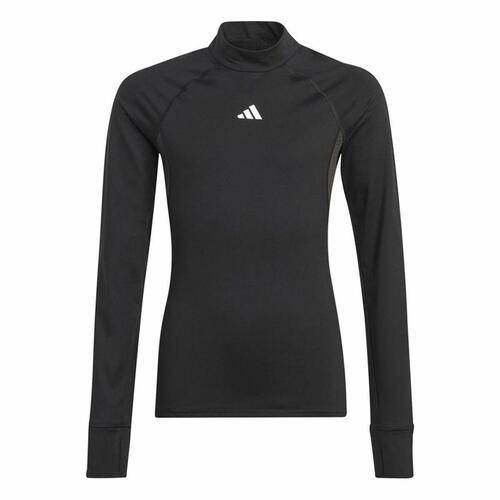 Langærmet T-shirt til Børn Adidas U Tf Wa Ls Sort 5-6 år
