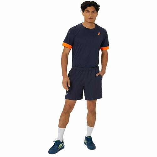 Kortærmet Sport T-shirt Asics Court Ss Top Blå Marineblå Tovtrækning S