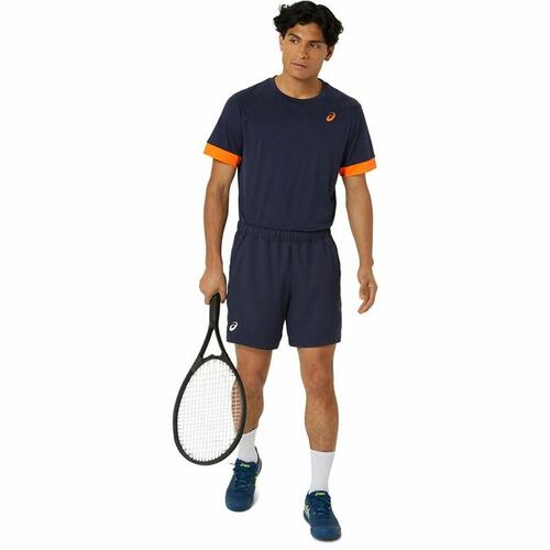 Kortærmet Sport T-shirt Asics Court Ss Top Blå Marineblå Tovtrækning S