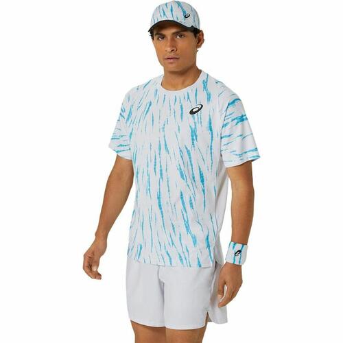 Kortærmet Sport T-shirt Asics Game Ss Top Hvid Lyseblå Tovtrækning XL
