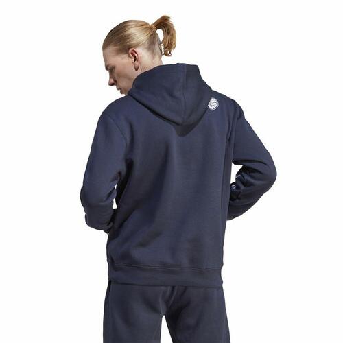 Hættetrøje til Mænd Adidas Bl Fl Hd Q3 Fl Blå Marineblå M