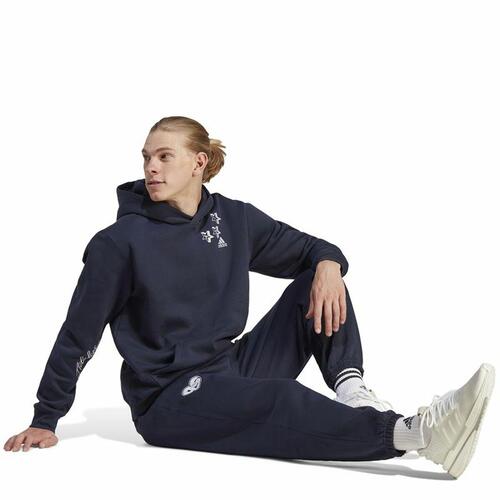 Hættetrøje til Mænd Adidas Bl Fl Hd Q3 Fl Blå Marineblå M