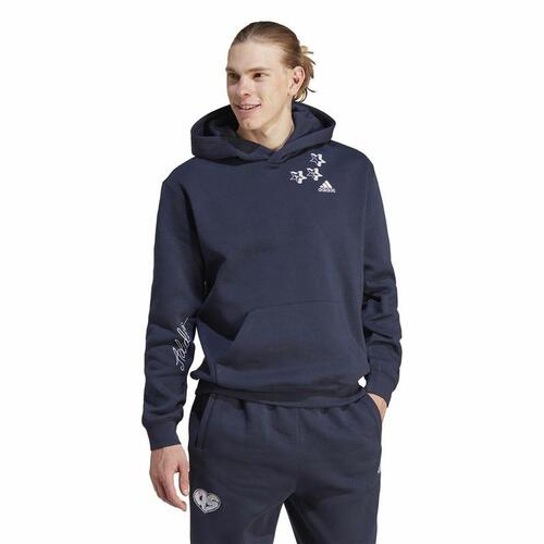 Hættetrøje til Mænd Adidas Bl Fl Hd Q3 Fl Blå Marineblå M