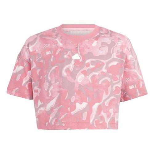 Børne Kortærmet T-shirt Adidas Jg Fi Aop Pink 11-12 år