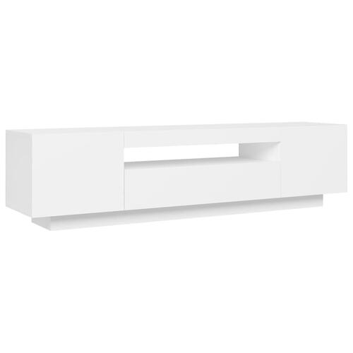 Tv-skab med LED-lys 160x35x40 cm hvid (OUTLET B)