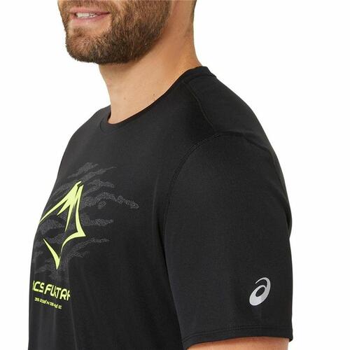 Kortærmet T-shirt til Mænd Asics Fujitrail Logo Ss Top Sort XL