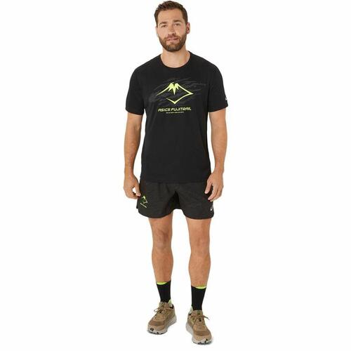 Kortærmet T-shirt til Mænd Asics Fujitrail Logo Ss Top Sort XL