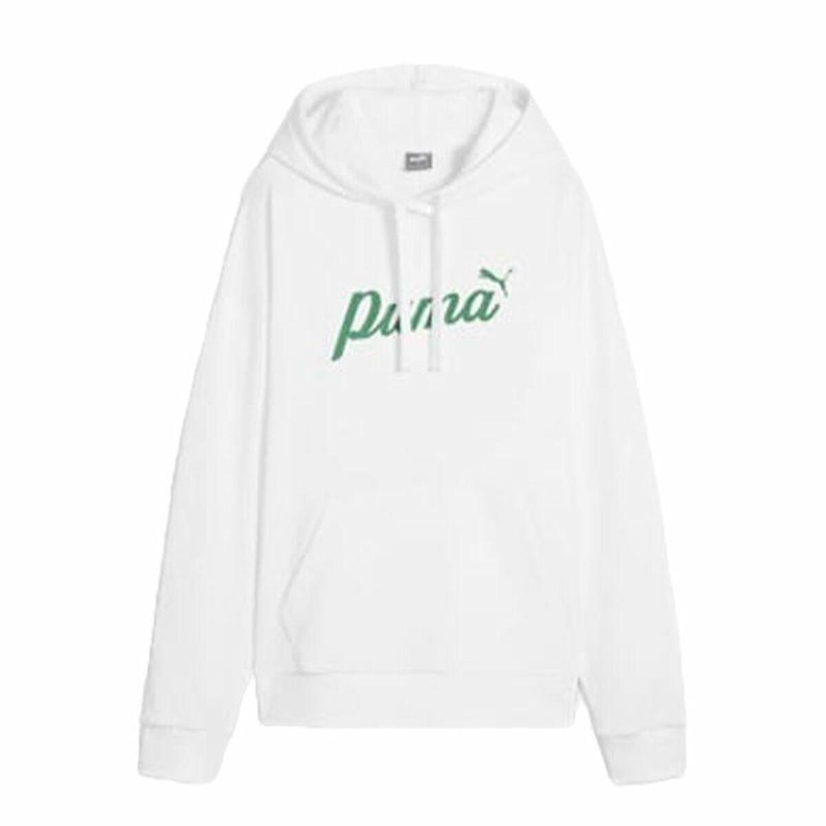 Hættetrøje til Kvinde Puma Essentials+ Script Hvid L
