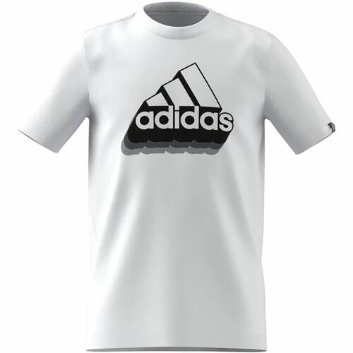 Kortærmet T-shirt til Børn Adidas B Bos Retro Hvid 7-8 år