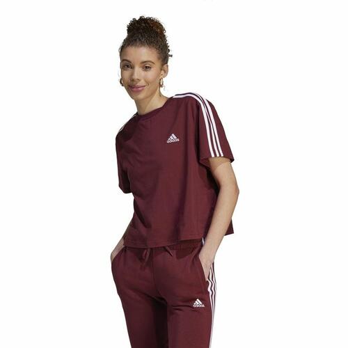 Kortærmet T-shirt til Kvinder Adidas 3S Cr Brun 2XS