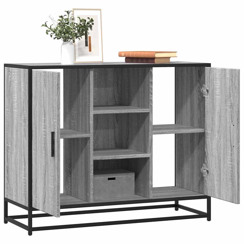Skænk 92x35x76 cm konstrueret træ grå sonoma-eg billede