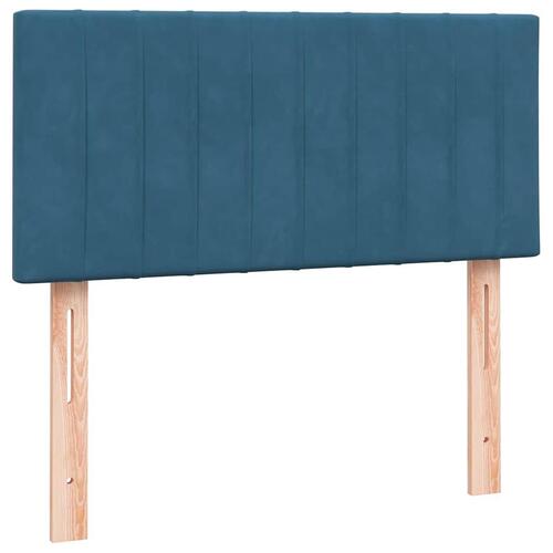 Kontinentalseng med madras mørkeblå 90x220 cm fløjl