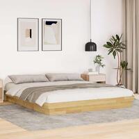Sengeramme uden madras 200x200 cm Massivt træ Eg