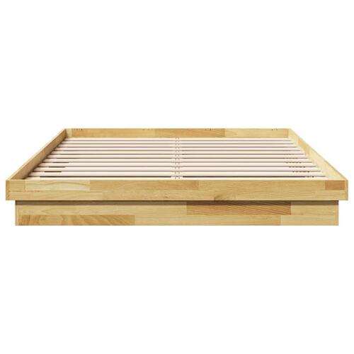Sengeramme uden madras 135x190 cm Massivt træ Eg
